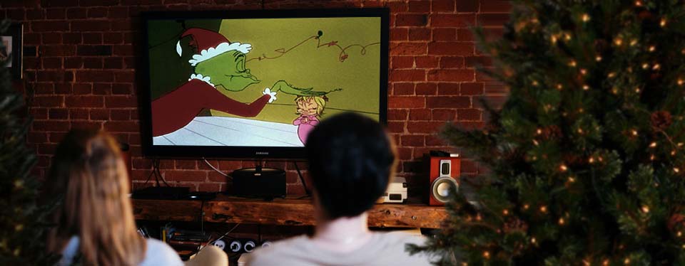 watching the grinch on tv