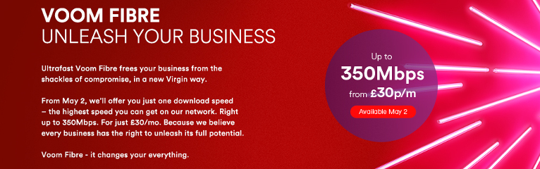 Virgin to crush business broadband rivals with 350Mbps Voom Fibre 1